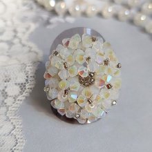 Anel de cristais com facetas de cristal Swarovski e fiadeiras